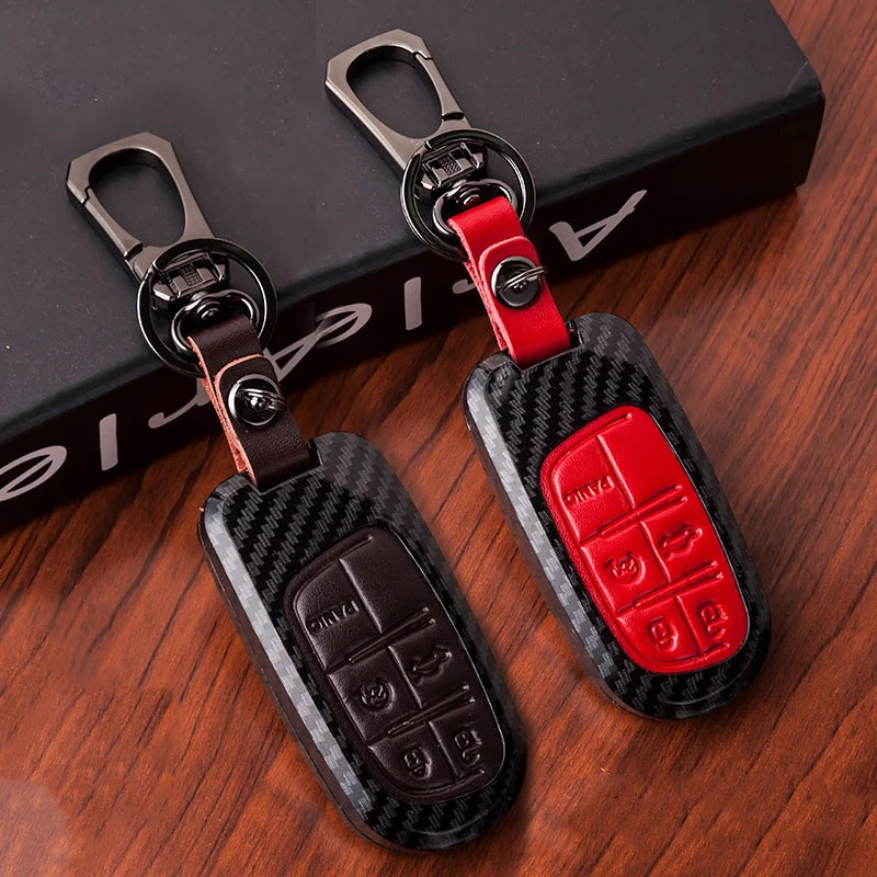 Чехол для автомобильного ключа из углеродного волокна для Fiat Dodge charger Дротика Challenger Durango Jeep Chrysler 300C Grand Cherokee Compass