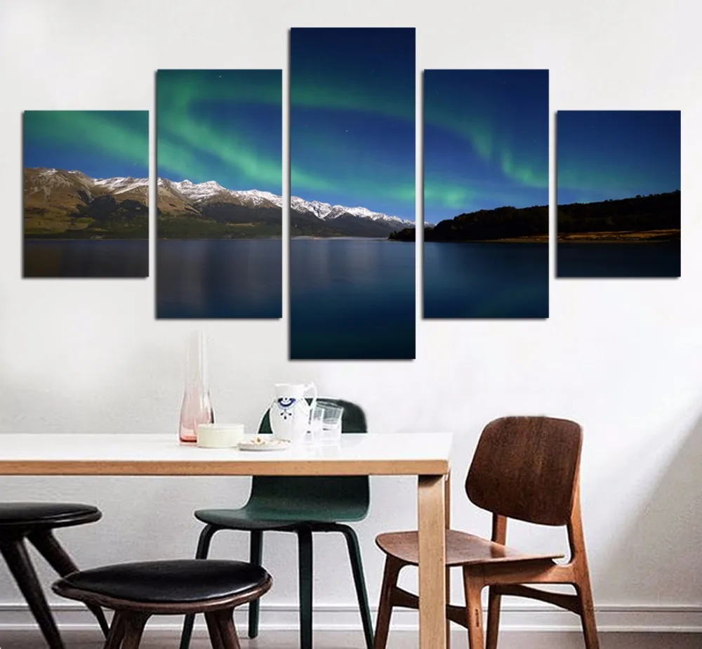Aurora Borealis Северное сияние масла Холсты для рисования картина современного Печать