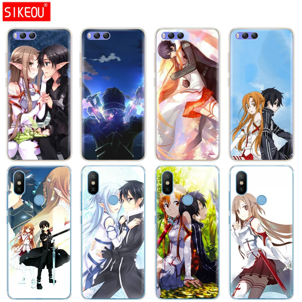 Силиконовый чехол SIKEOU Sword Art Online с японским аниме для Xiaomi Mi A1 A2 5 5S 5X 6 Mi5 MI6 NOTE 3 MAX Mix 2