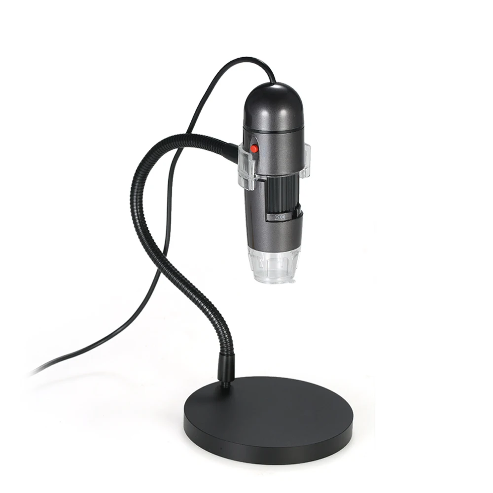 Портативный цифровой микроскоп 8LED зум Лупа с держателем 25X 600X увеличение 4 50 см