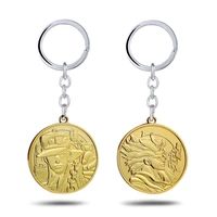 jojos bizarre adventure key chain kujo jotaro starplatinum pendant necklace choker keychain keyrings gift jewelry for mens