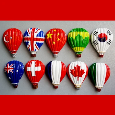 (6 шт./лот) воздушный шар с флагом мира наклейки на холодильник|Магниты