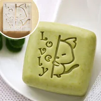 size 5x5cm Кошка натуральное мыло ручной работы акриловое уплотнение Мини DIY натуральный органический стеклянная печать - Цвет: size 5x5cm