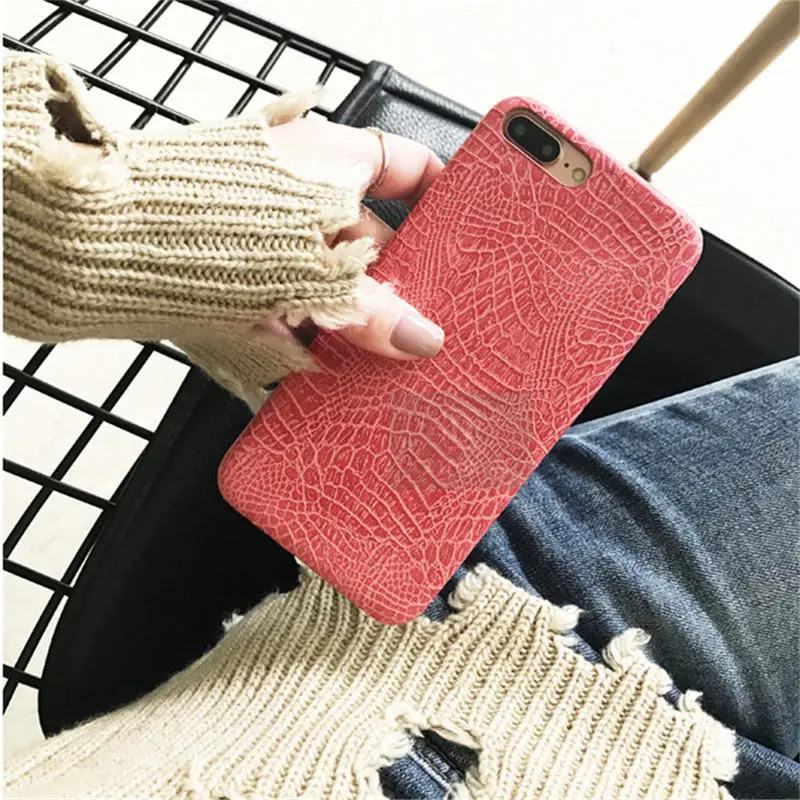 QINUO имитация из крокодиловый кожи чехол для iPhone 6 S 7 8 Plus Модный Дикий X XS Max XR Coque Funda