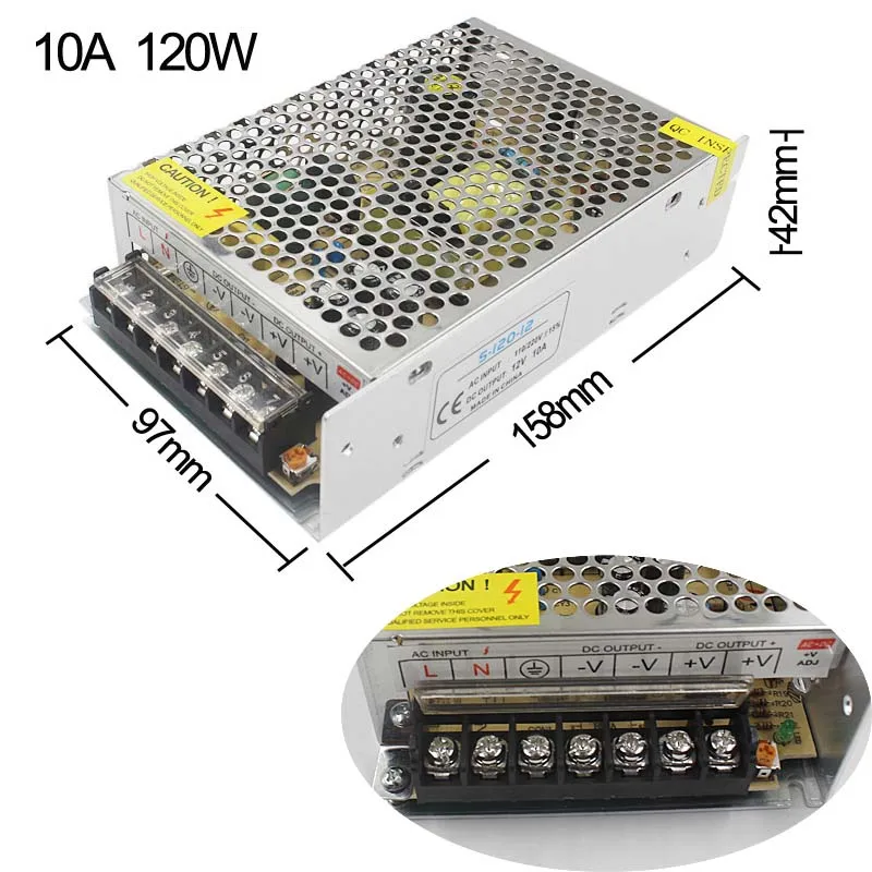 DC12V Питание Светодиодный драйвер Трансформатор 1.25A 2A 3A 5A 6.5A 10A 15A 20A 25A 30A 33A адаптер переключатель для светодиодный полосы лампа светильник