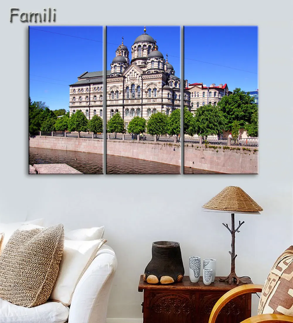 3 шт. настенный плакат для гостиной с изображением российского города|fabric posters|modern