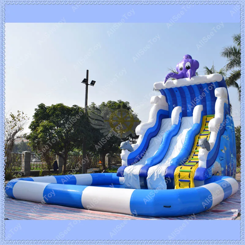 Гигантская надувная горка в виде осьминога водная для детей|inflatable pool slides|inflatable