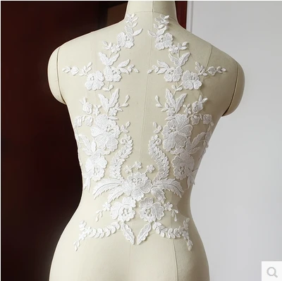 Французская кружевная ткань черная/белая хлопковая вышитая аппликация