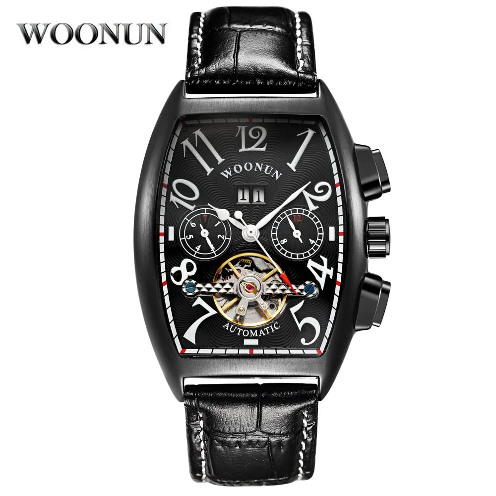 Новые часы Tourbillon Модные Дизайнерские Мужские автоматические механические Tonneau