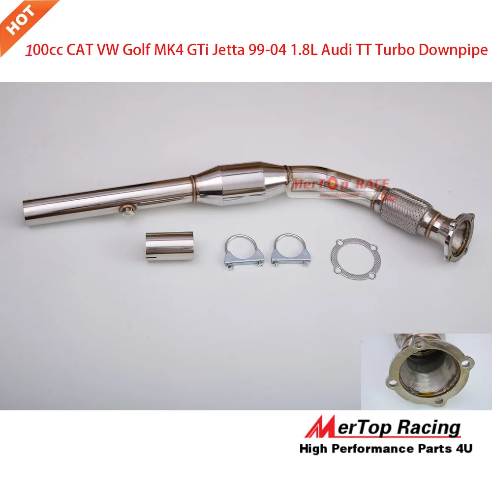 MERTOP Racing High flow GOLF MK4 G TI 99-04 1.8L/A3 TT TURBO даунпайп с 100 ячейками Спортивная кошка