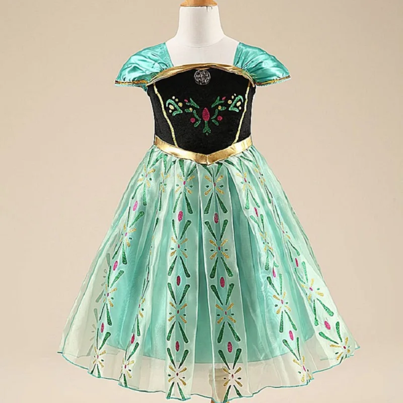 Vestidos infants платья для девочек детские костюмы на Год рождественское платье для вечеринок милые платья в стиле принцессы Эльзы Анны маскарадный костюм