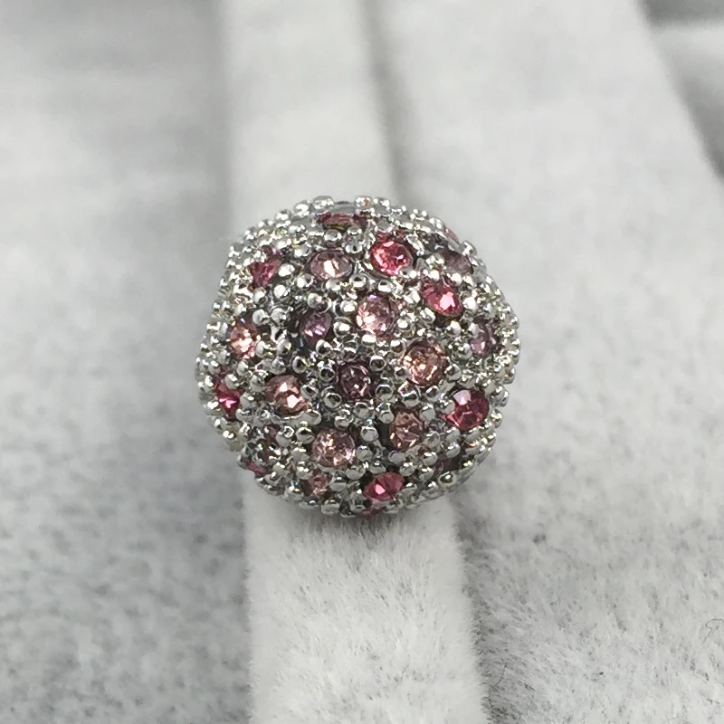 Абстрактный посеребренный зажим с разноцветными кристаллами Европейские Бусины