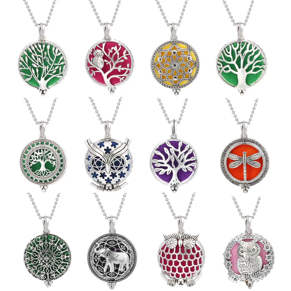 Ожерелье с диффузором для ароматерапии открытое винтажное ожерелье подвеской в