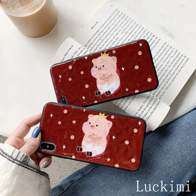 For VIVO V5 Plus X20P X23 X21i X21S X27 Nex-S Y66 Y67 Y91i Y95 Y97 V9 IQOO Luxury diamond cute cartoon pig hard case |