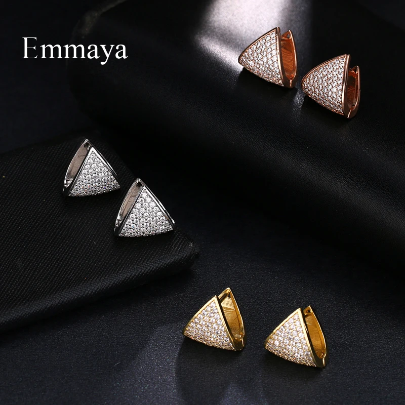 Серьги Emmaya с цирконием женские уникальные ювелирные украшения в геометрическом