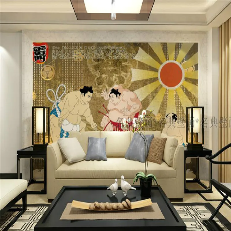 3D обои для стен настенные с рисунком воина суши ресторана отеля sumo гостиной|wallpaper
