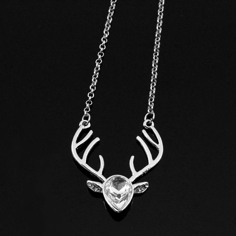 2017 New Arriving Christmas Gift Jewelry Cute Deer Head Pattern Pendant Necklace For Girls Women Party | Украшения и аксессуары