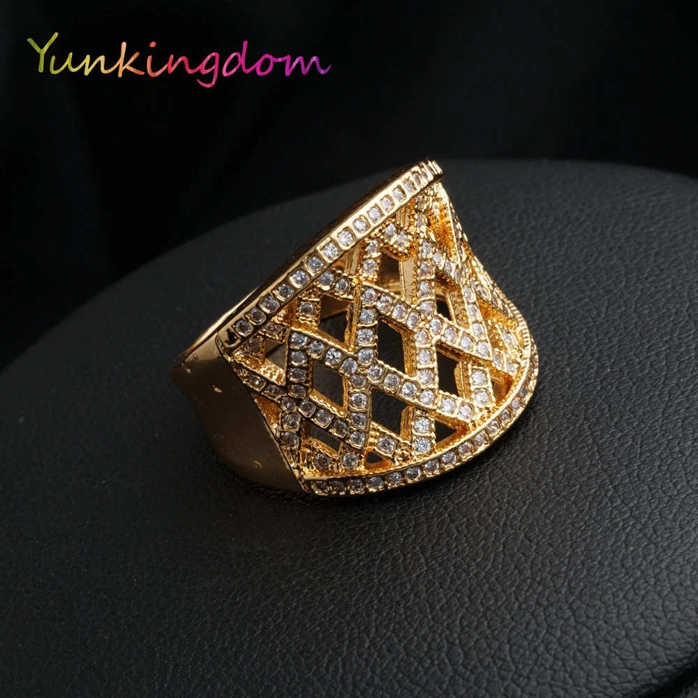 Yunkingdom Новые горячие Полный инкрустация Кристалл Кольца для женщин вечерние ювелирные изделия подарок на день Святого Валентина