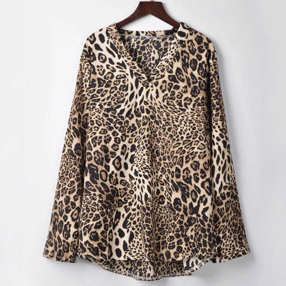 Бесплатная Страусиная Женская Сексуальная леопардовая свободная футболка с