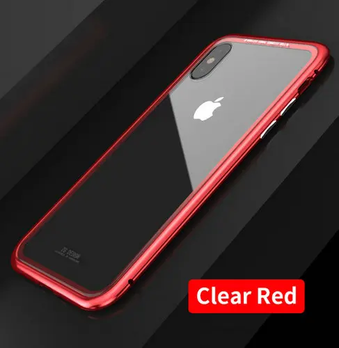 Clear Red Задняя крышка для samsung Galaxy A50 S10 Plus S10e S8 S9 Note 8 9 магнитные адсорбционные чехлы для телефонов iPhone 7 8 6 6S Plus X XS Max - Цвет: Clear Red