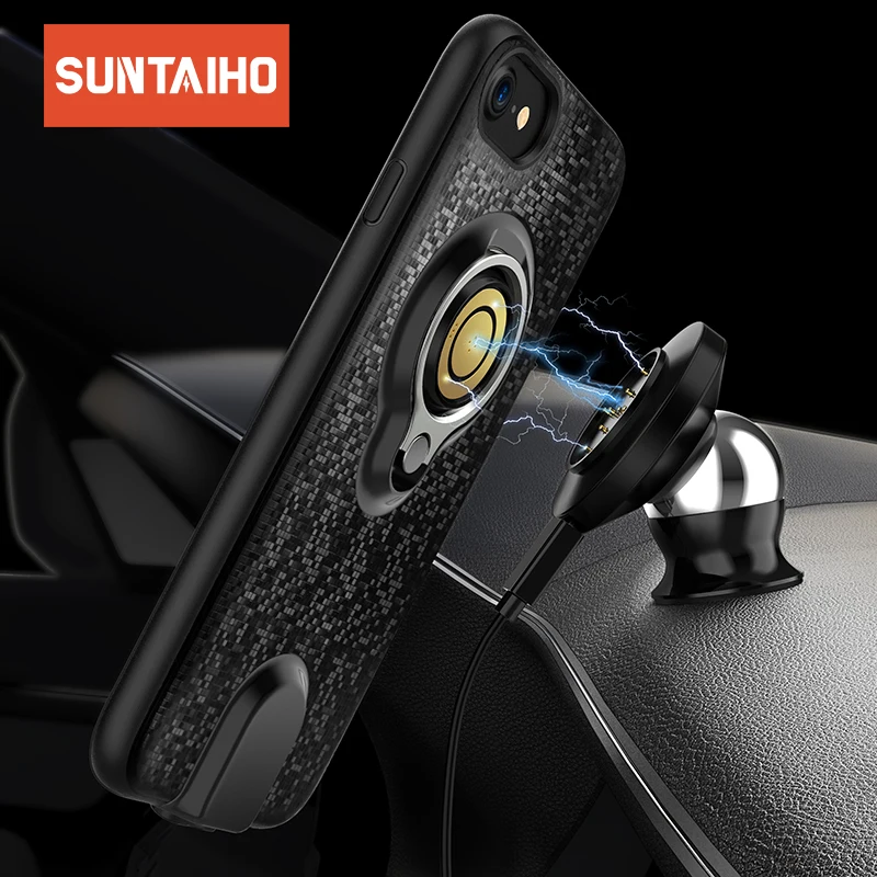 Беспроводное Автомобильное зарядное устройство Suntaiho для IPhone 6 6s Plus, быстрое зарядное устройство, Ультра тонкое магнитное зарядное устройство для IPhone 7 7 Plus, быстрое зарядное устройство