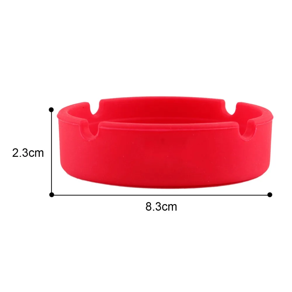 

Portable Colorful Rubber Silicone Round Ashtray Soft Eco-Friendly Ash Tray Holder High Temperature Smokeless Gift For Men