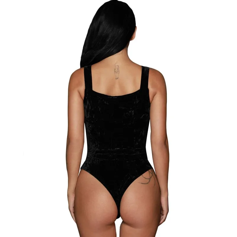 2017 летние женские бархатные боди на шнуровке с v-образным вырезом без рукавов