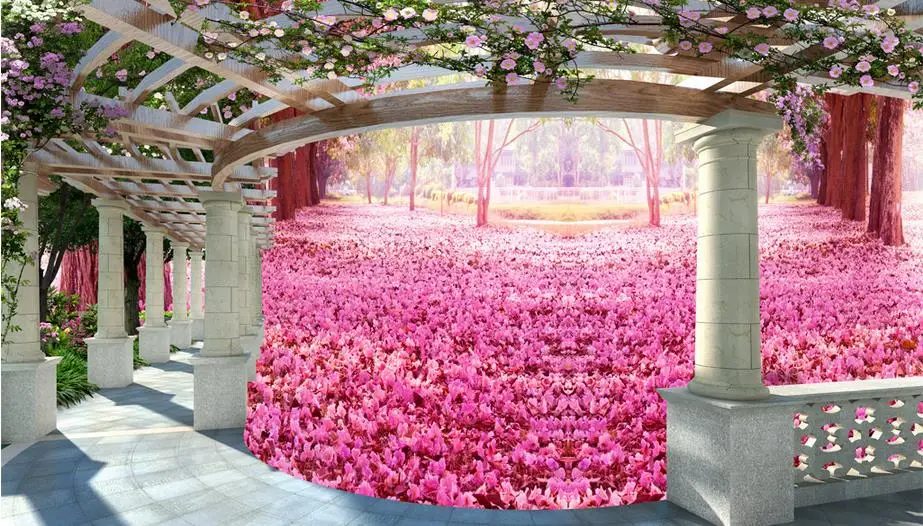 Пользовательские японские Стильные Простые Роскошные вишневые садовые обои для