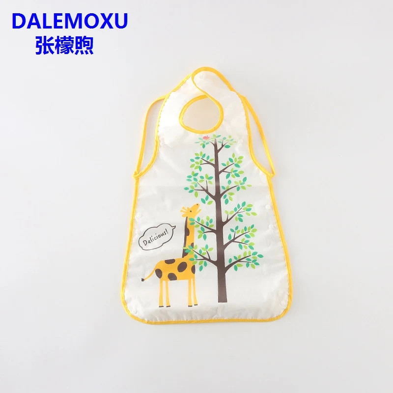 Baby Bib Cute Cartoon Stereoscopic Saliva Towel Waterproof Sleeveless Soft Plastic Baby Bib Meal Overcoat Reverse Burp Cloths