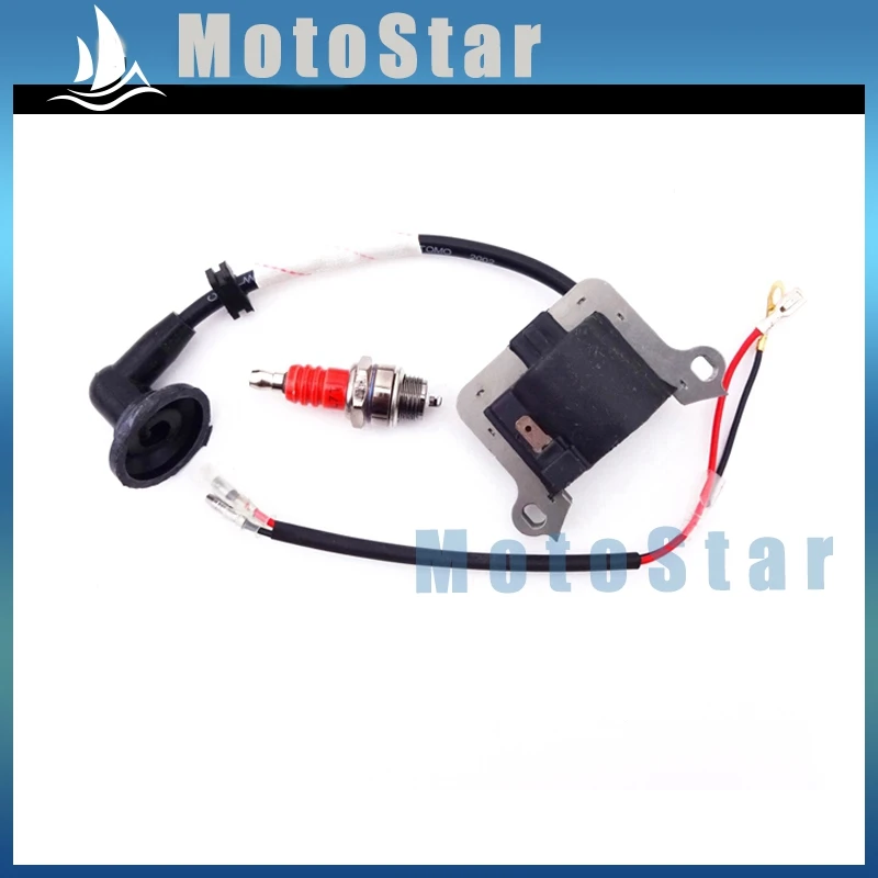 Катушка зажигания карманного велосипеда + красная свеча L7T для 2 тактного