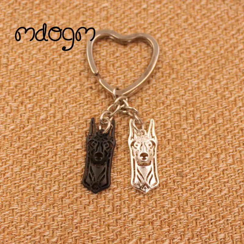 Милая собака добермана животных Подвеска для кошелька и сумочки ручной работы