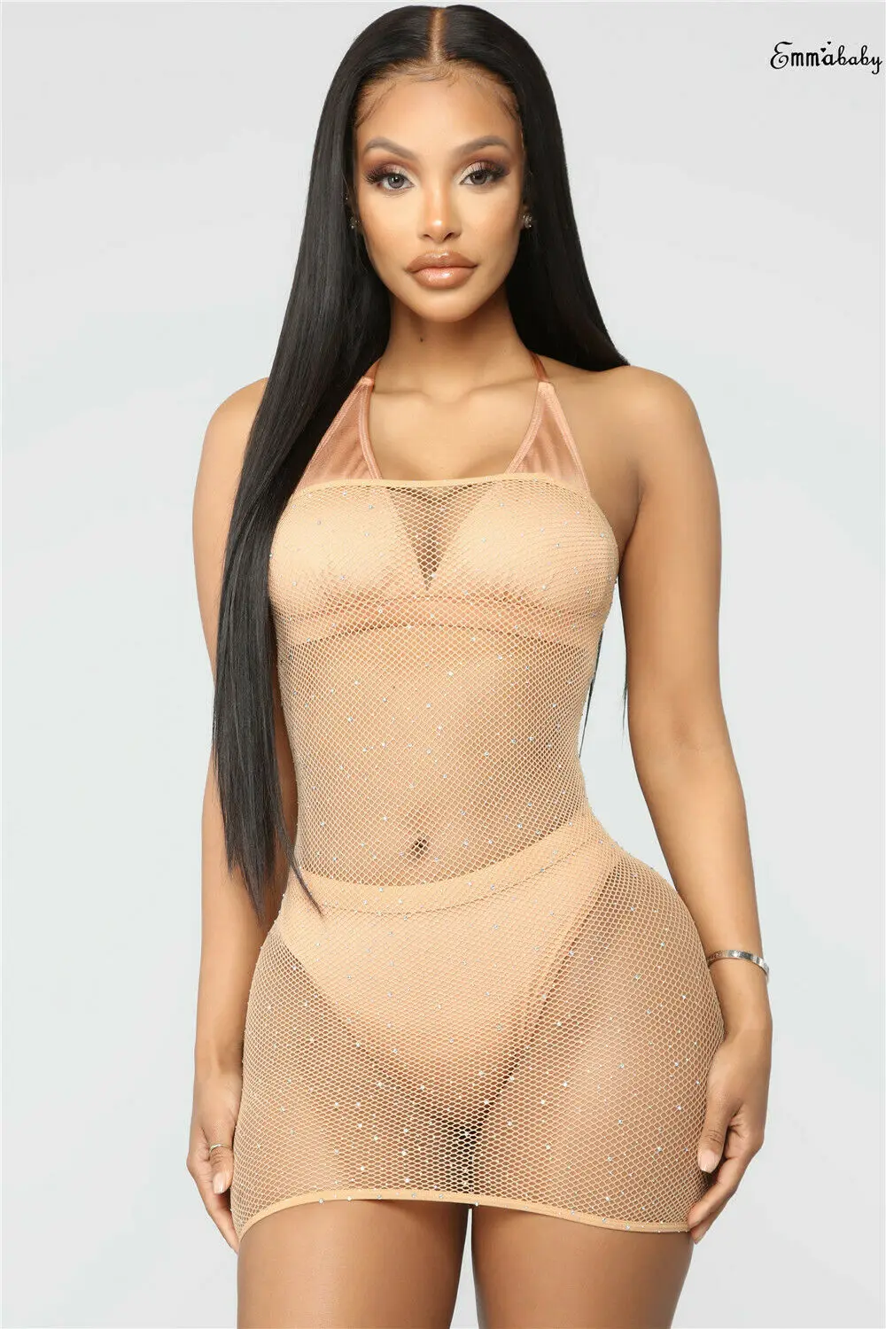 Новая женская летняя сетчатая накидка на бикини купальник купальный костюм