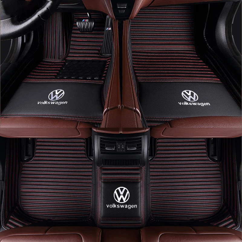 black red Пользовательские автомобильные коврики для Volkswagen vw Beetle Touareg Tiguan Phaeton vw EOS Magotan Scirocco Multivan sharan вариант - Название цвета: black red