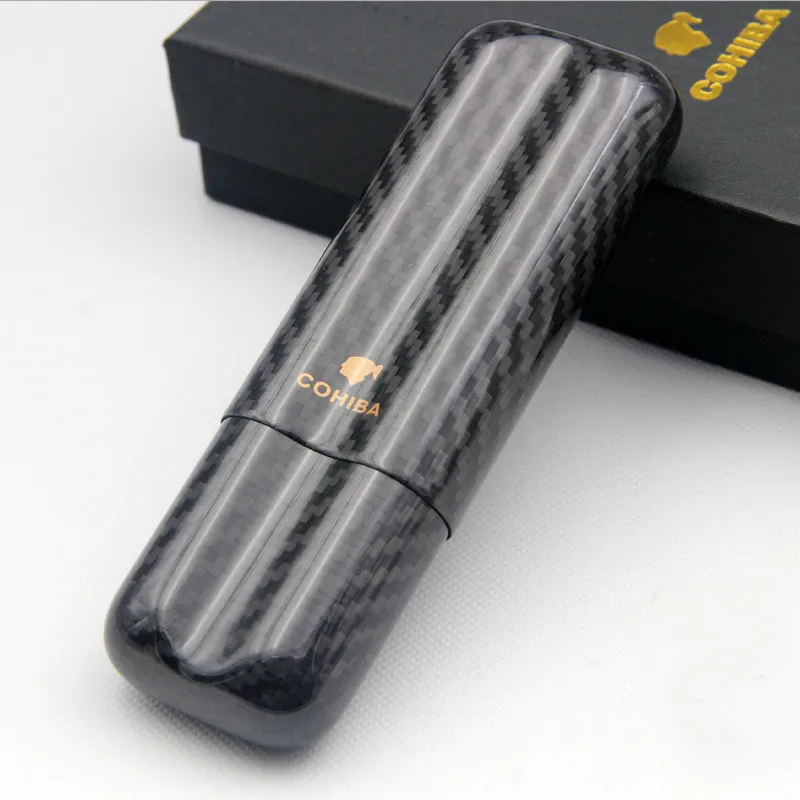Высококачественная черная трубка COHIBA из углеродного волокна для путешествий