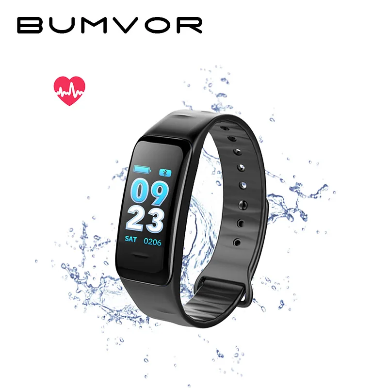 BUMVOR Bluetooth Smart Браслет Цвет Экран C1S браслет монитор сердечного ритма крови