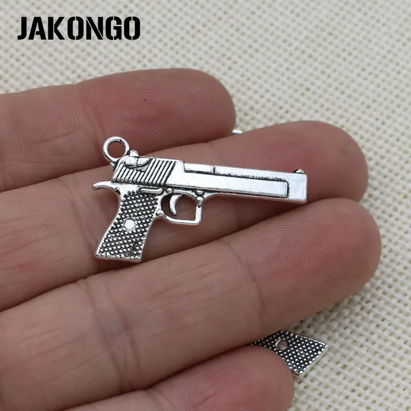 JAKONGO антикварные посеребренные Подвески с пистолетом для изготовления ювелирных
