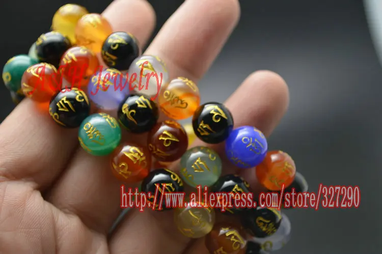 Молитвенные буддийские браслеты с четким камнем 10 мм золотыми бусинами и