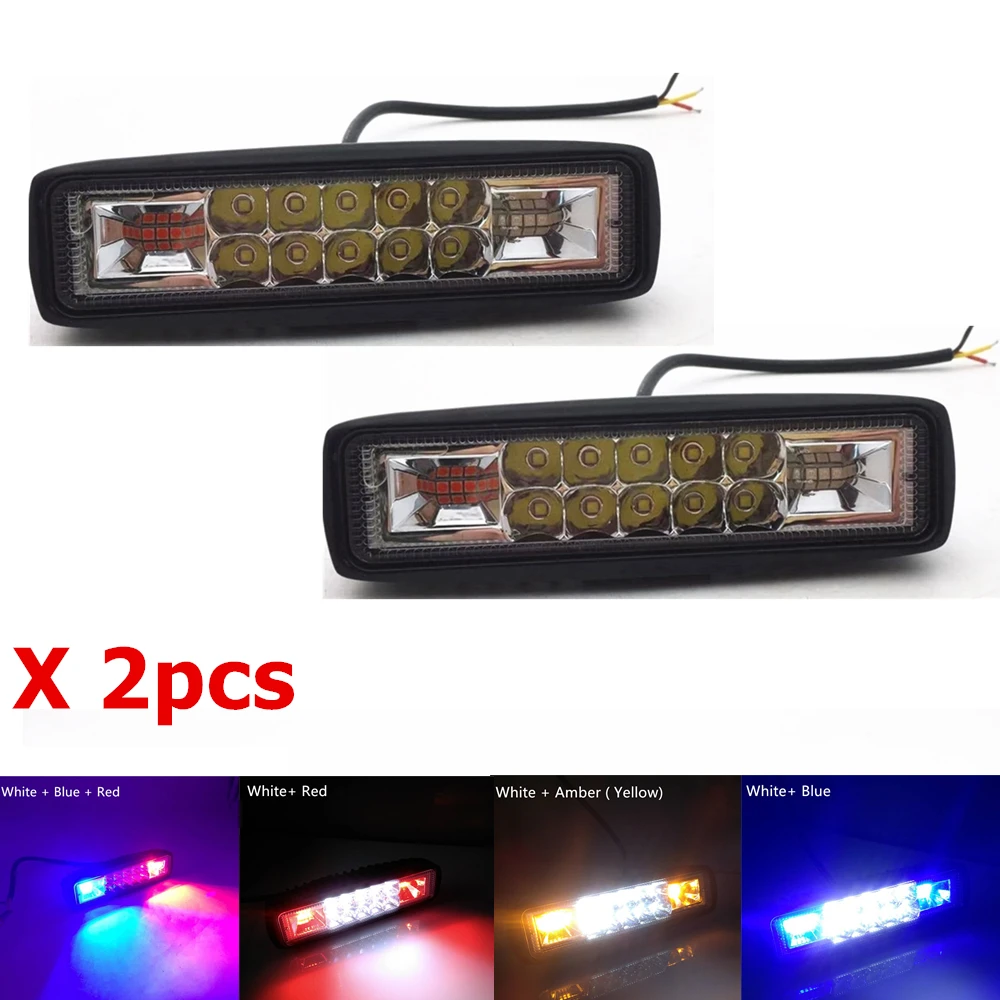 2 шт. 12V 24V автомобиль 24 Вт 6 дюймов Led Предупреждение аварийный светильник со стробоскопической вспышкой светильник бар для вилочного погрузчика машинками) UTV Jeep пикап мотоциклы
