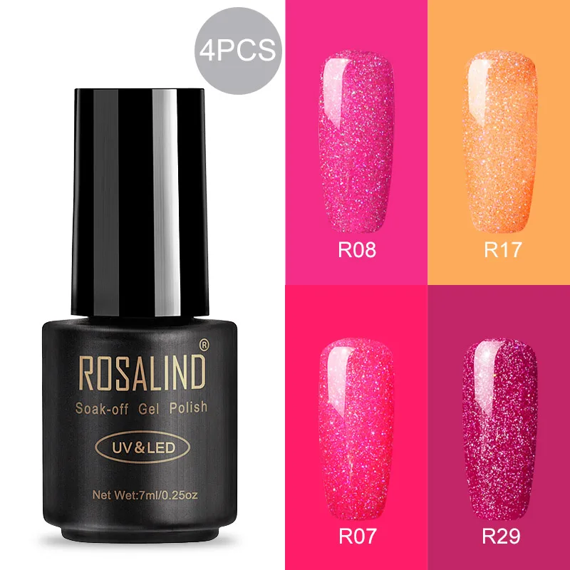 RA-4GELS-09 ROSALIND 7 мл Гель-лак для ногтей Полупостоянный УФ-гель гибридный набор для маникюра впитывающий лак белый праймер - Цвет: RA-4GELS-09