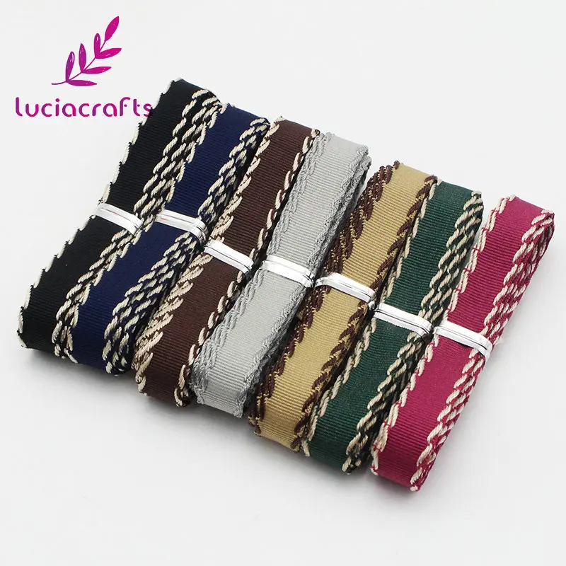 Lucia crafts, 5 ярдов/10 ярдов, 10 мм, разные цвета на выбор, корсажная лента, банты с краем, вечерние украшения, подарок, ремесло, T0402 - Цвет: random color 1  5y
