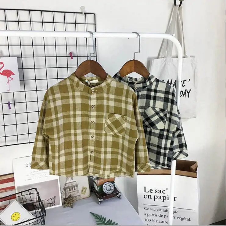 2-7 years 2017 New Boys Plaid Shirt Autumn Good Quality Fashion |