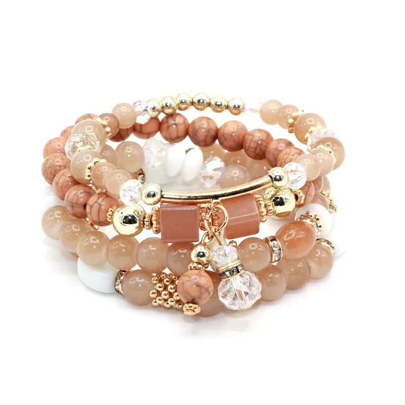 4 шт./компл. милые конфетные бусины хрустальные браслеты и тянущиеся Комплект