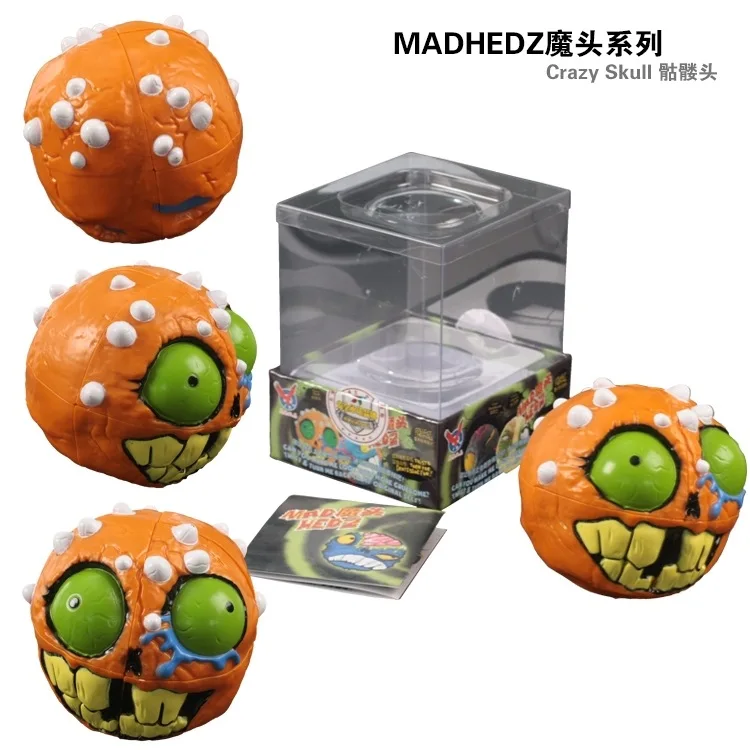 Mad шары дьявол глава Hedz Magic Cube puzzle нео куб игрушки Сумасшедший Хэллоуин подарки мальчик игрушка Рождественский подарок нерегулярные магический куб кубик рубика 2x2x2 Souptoys E17