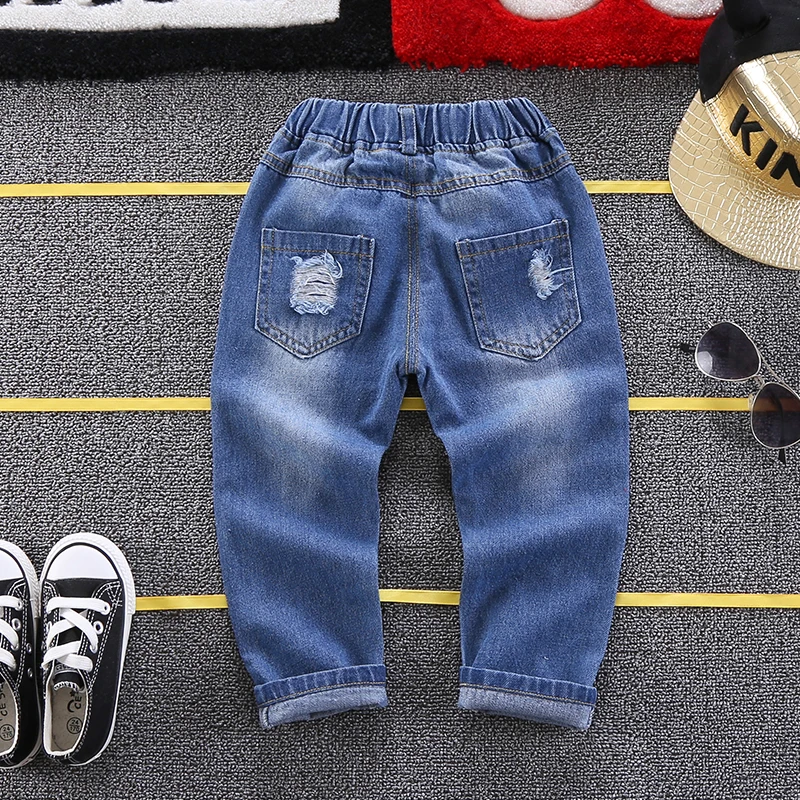 2018 Boys Jeans Children Broken Hole Pants Trousers Spring Brand Baby Girls 2-6Y Kids Clothes Girl |