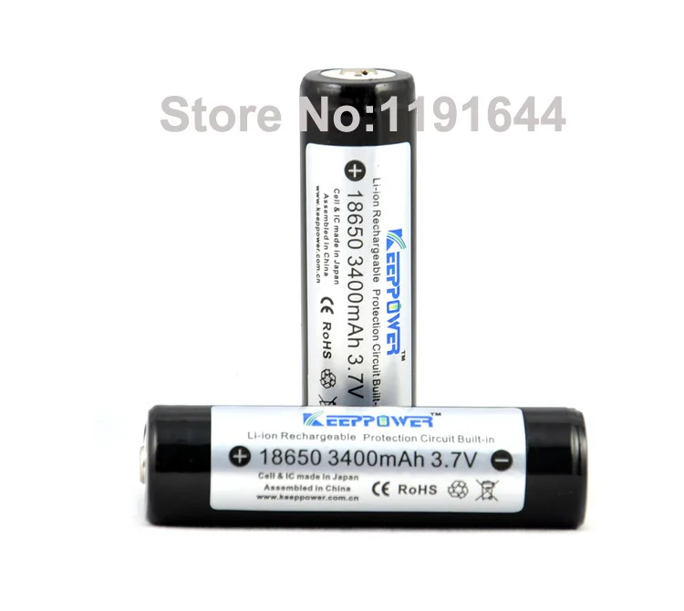 Free shipping!!4PCS/lot Original Keeppower PROTECTED 3.7V 18650 3400mah Li-ion battery | Электроника