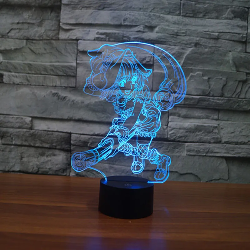 

Милая мультяшная светодиодная подсветка Kirisame Marisa с USB-зарядкой, сенсорный ночник для детской комнаты, новинка, подарки