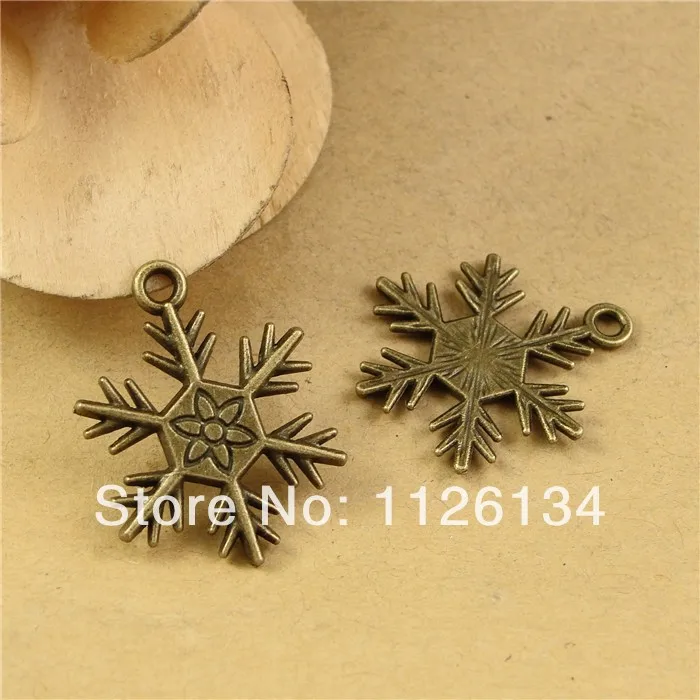 A3012 Wholesale Antique Bronze Alloy Snowflake Christmas Accessory DIY Fit Jewelry Findings | Украшения и аксессуары