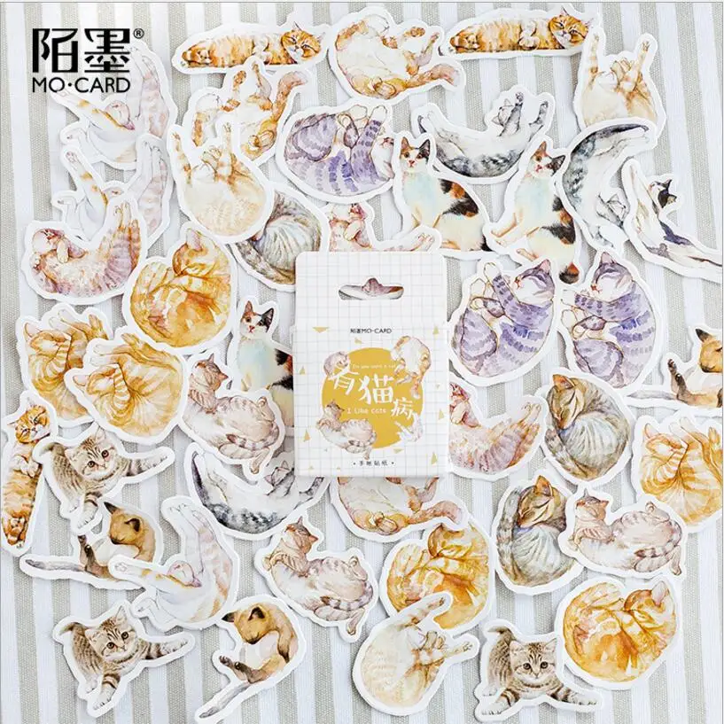 40 шт./кор. Doze Кот кавай бумажные наклейки дневник украшение Сделай Сам