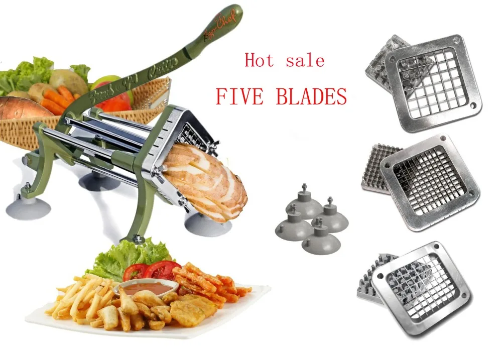 Высококачественная Коммерческая фритюрница картофелерезка с 5 лезвиями и 4