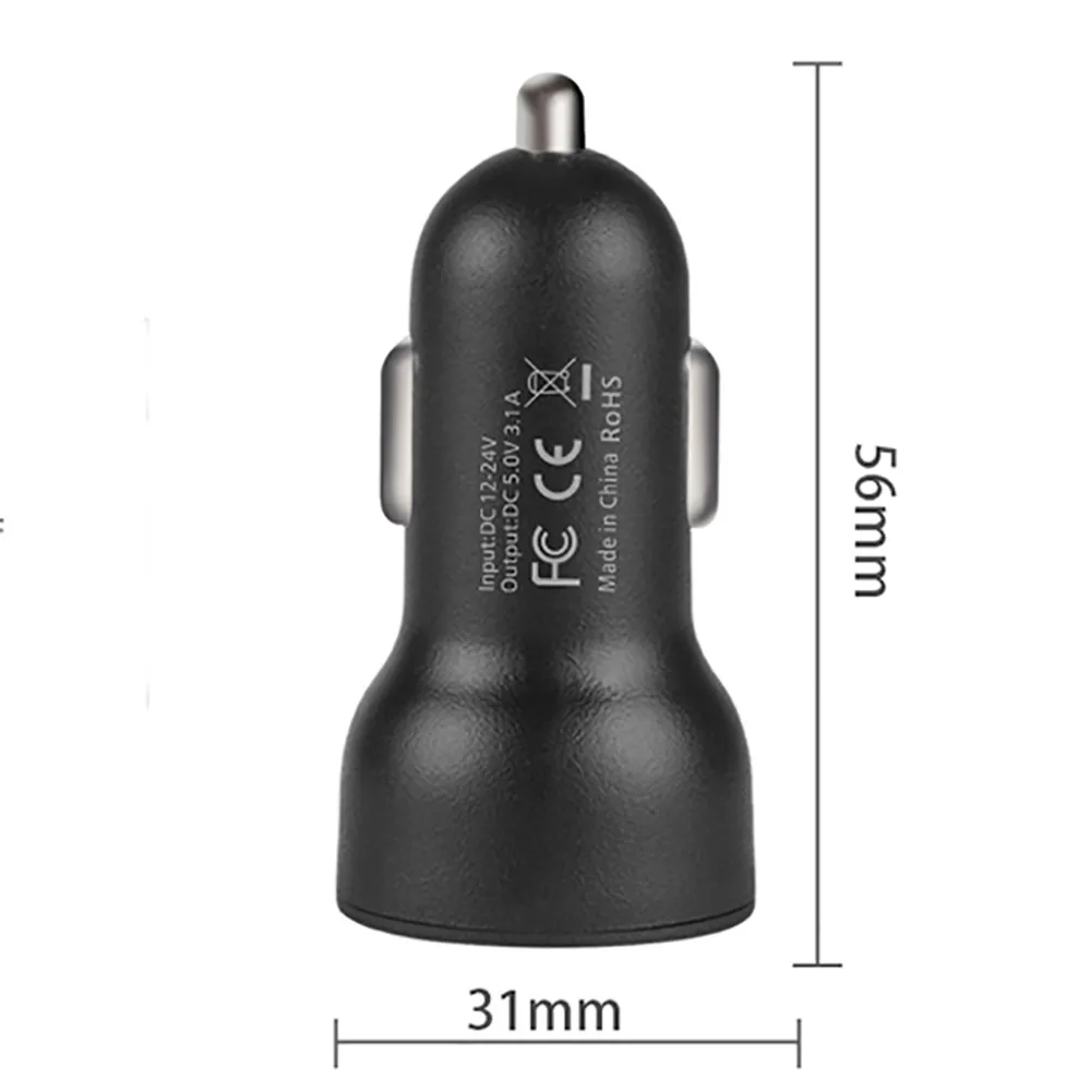 Франшиза 2019 2.1A двойной USB Автомобильное зарядное устройство 2 порта ЖК дисплей 12